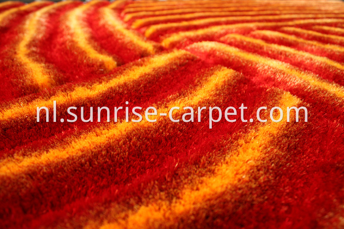 3D Rug with Red and Orange color